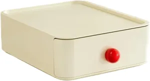 Drawer-type storage box, desktop miscellaneous item classification box, office desk entrance storage box(Red handle)