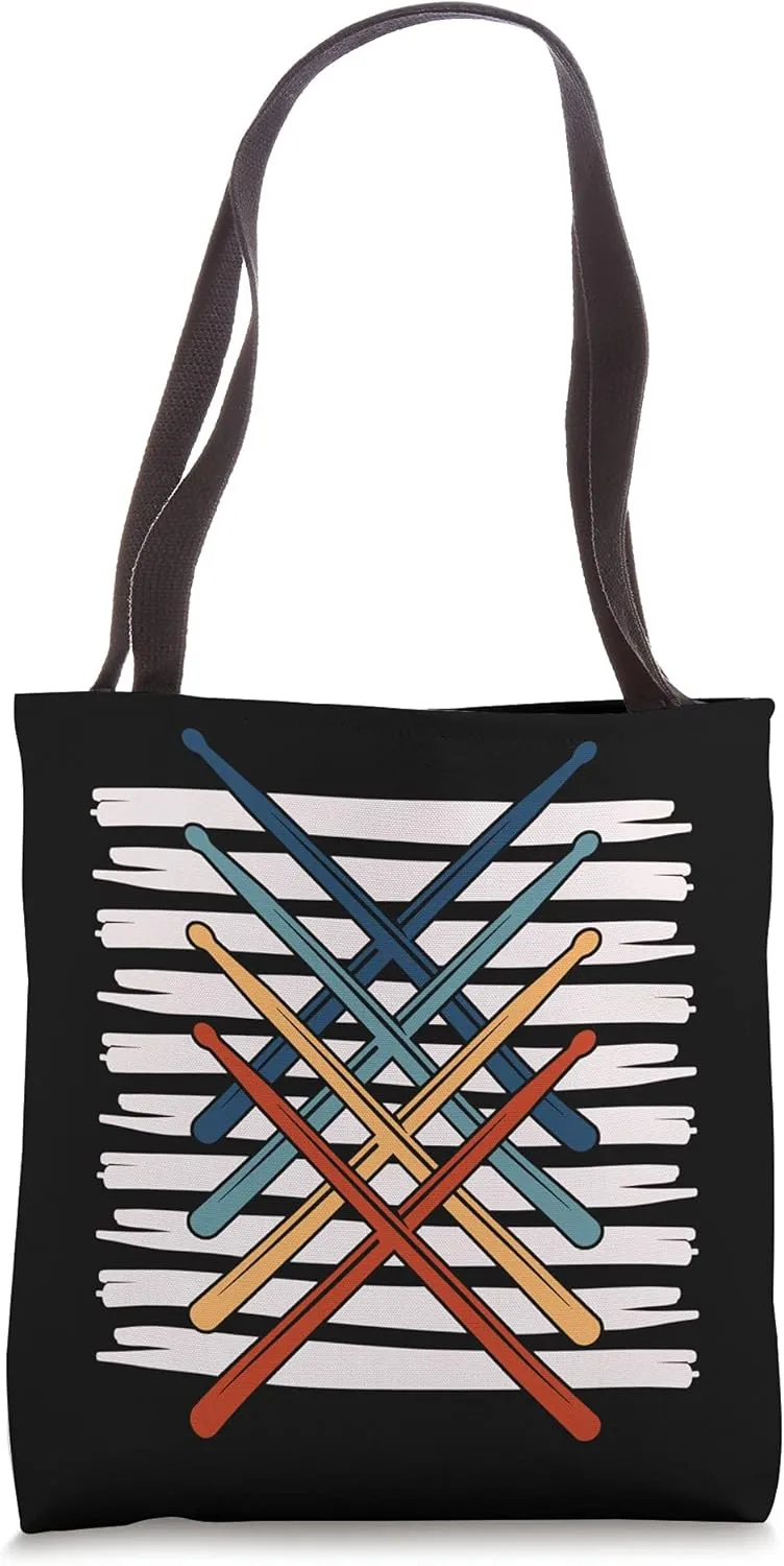 Drums Player Percussion Drummer Music Retro Drumsticks Drums Tote Bag