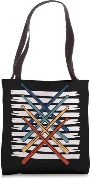 Drums Player Percussion Drummer Music Retro Drumsticks Drums Tote Bag