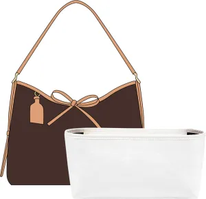 Dupontpaper Purse Organizer Insert Compatible with Lv Carryall, Lightweight Carryall PM Tote Bag Organizer Insert with Secure Zipper Cover, Purse Inner for Luxury Bag(S, White-red)