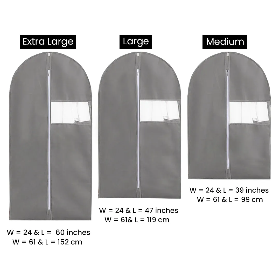 Dust Proof Non-woven Zipper Clothes Cover Bags (Black)