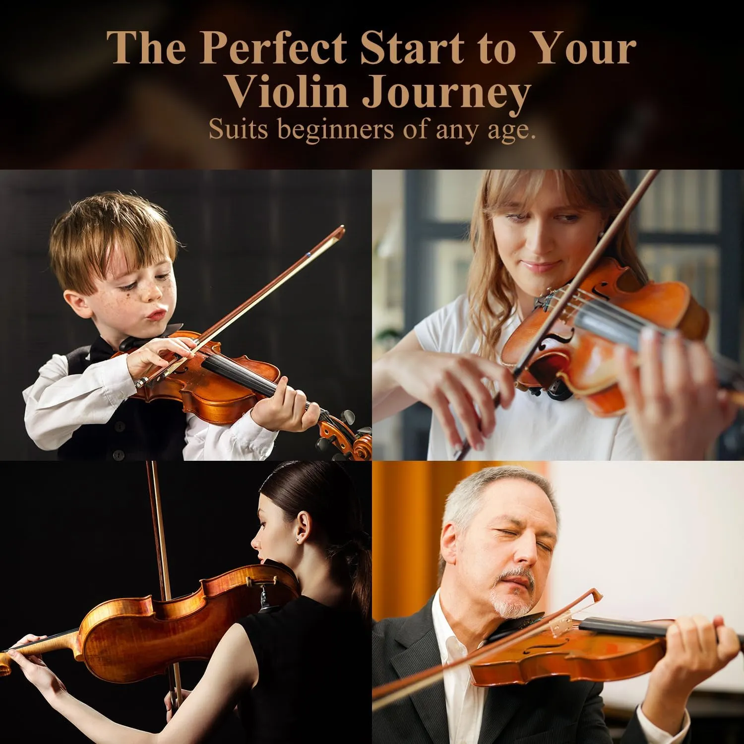 Eastar 4/4 Violin Set Full Size Fiddle Solidwood for Adults with Hard Case, Shoulder Rest, Rosin, Two Bows, Clip-on Tuner and Extra Strings, EVA-330