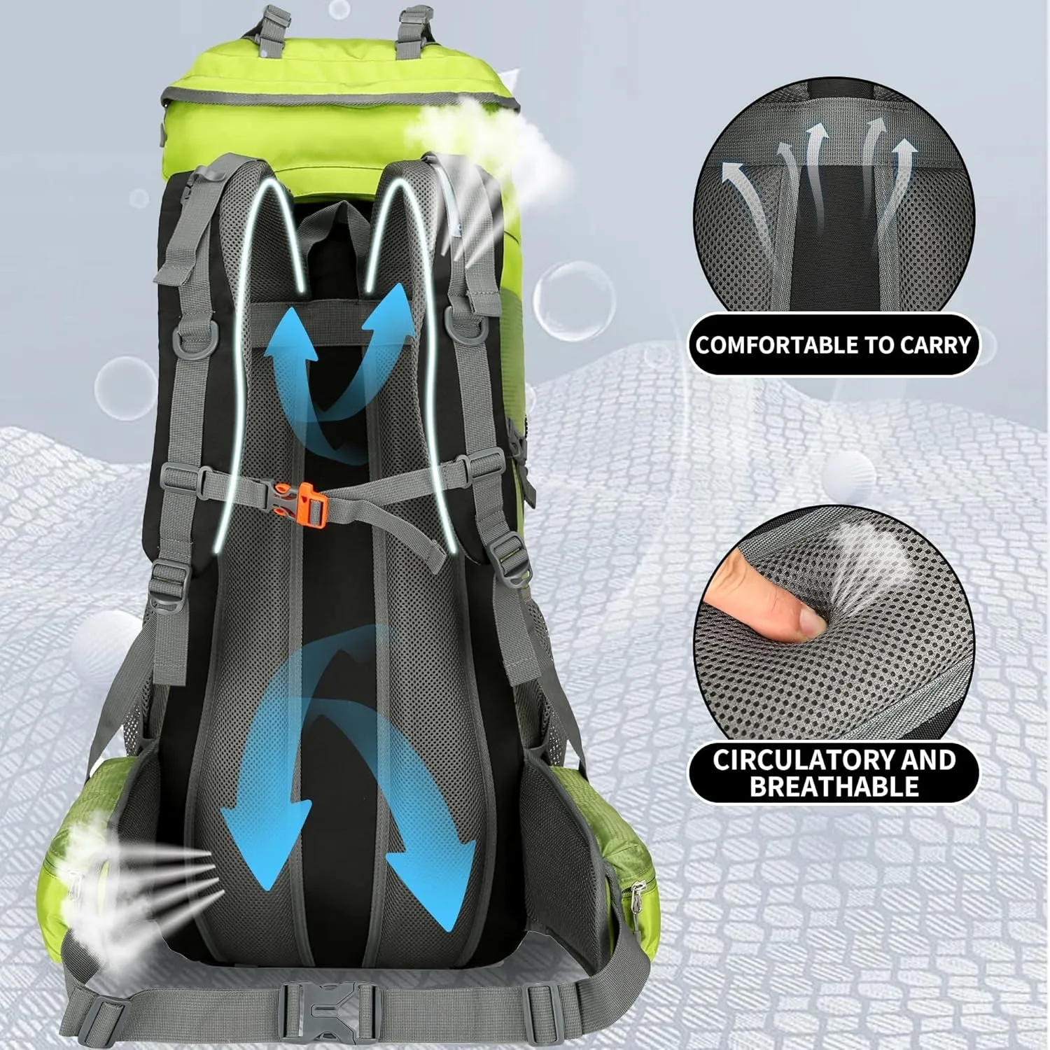 Easy-to-use with Waterproof Stable Men Backpack for Hiking Wintming Shoes 75L Camping Rain Backpack Warehouse Cover Women