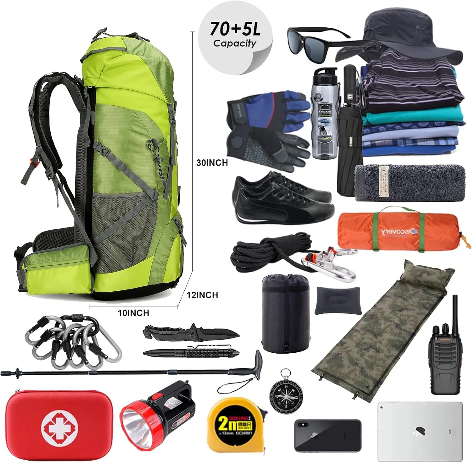 Easy-to-use with Waterproof Stable Men Backpack for Hiking Wintming Shoes 75L Camping Rain Backpack Warehouse Cover Women