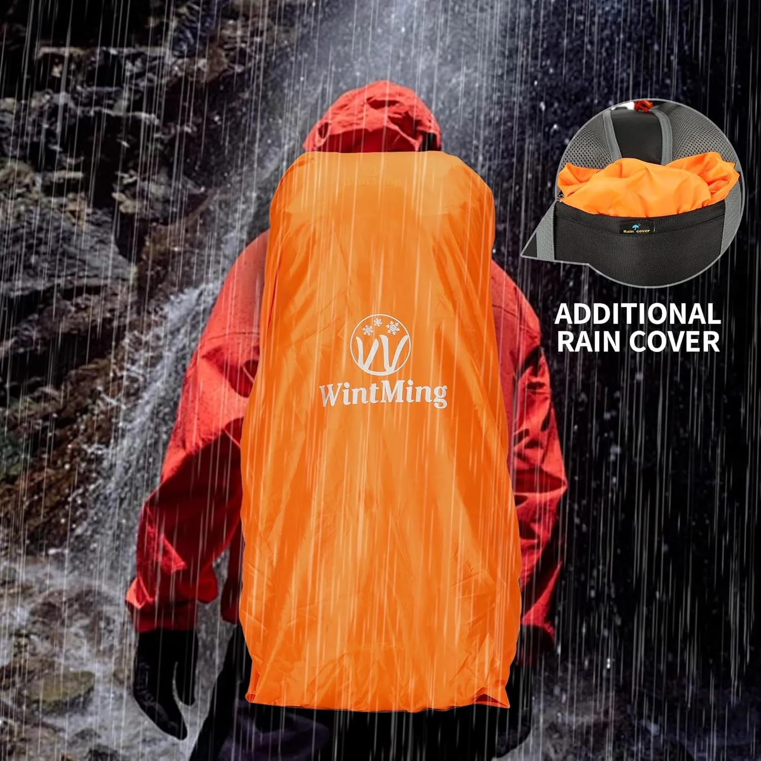 Easy-to-use with Waterproof Stable Men Backpack for Hiking Wintming Shoes 75L Camping Rain Backpack Warehouse Cover Women