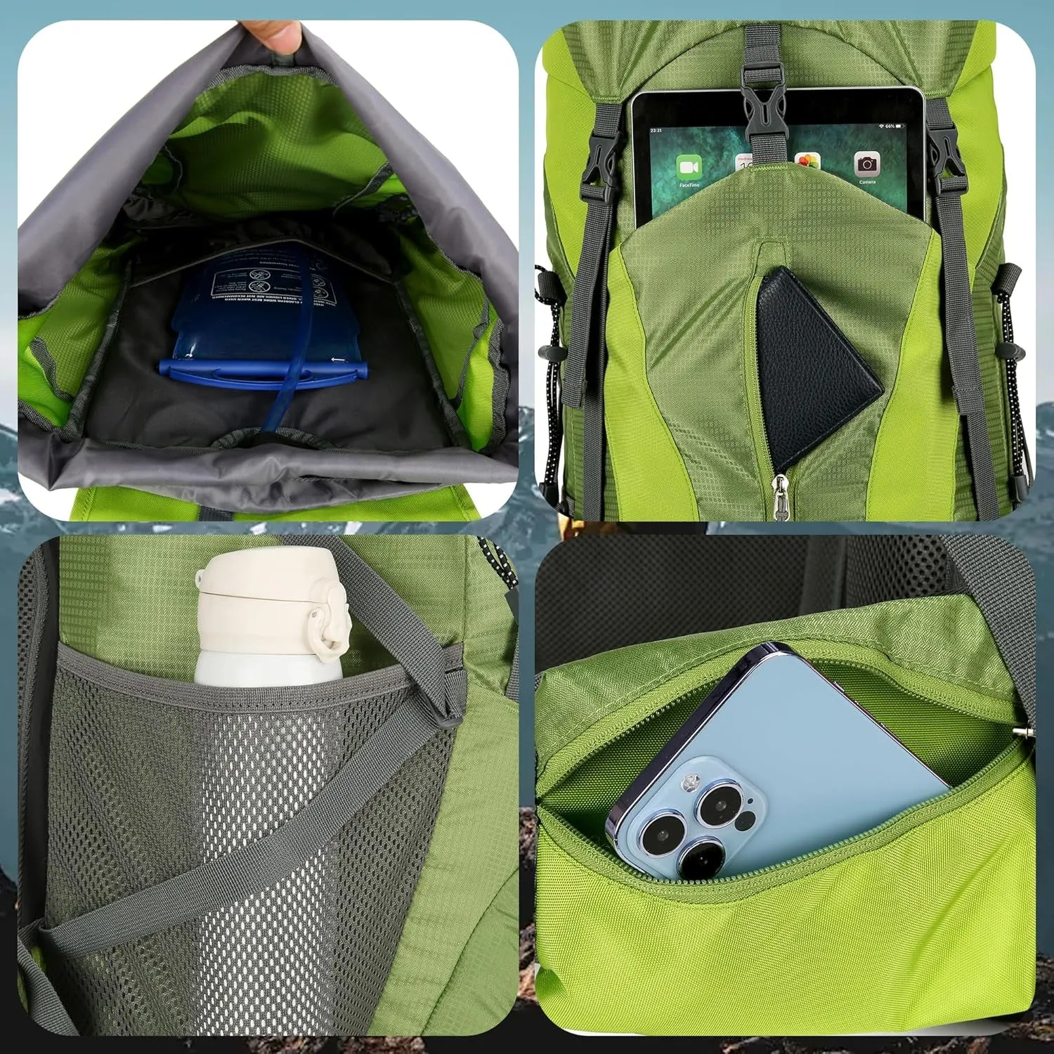 Easy-to-use with Waterproof Stable Men Backpack for Hiking Wintming Shoes 75L Camping Rain Backpack Warehouse Cover Women