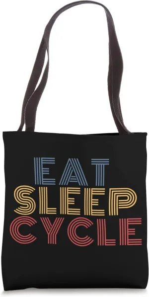Eat Sleep Cycle retro 70s vintage Tote Bag