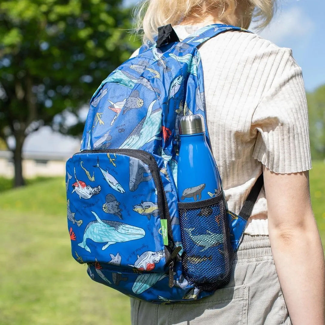 ECO CHIC Hiking Lightweight Packable Backpack - Foldable Daypack for Travel & Hiking & Outdoor Adventures - Waterproof Backpack from Recycled Materials (Puffins Teal)