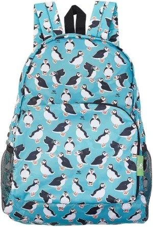 ECO CHIC Hiking Lightweight Packable Backpack - Foldable Daypack for Travel & Hiking & Outdoor Adventures - Waterproof Backpack from Recycled Materials (Puffins Teal)