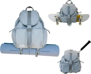 EKE Gym Laptop Yoga Tennis Backpack Sport Gift Versatile for Travel Commuting Swim Skateboard Badminton Casual Waterproof Women Men (macaron blue, 15in)