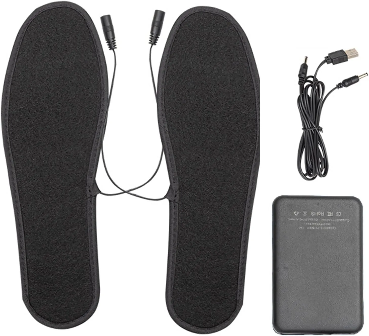Electric Heated Insoles 35-44 Yards Rechargeable Heating Boot Insole Feet Warmer Pads for Winter Skiing Walking Outdoor
