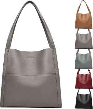Emboadlie Solid Color Simple Genuine Leather Shoulder Bag, Emboadlie Retro All-Match Vertical Crossbody Bag for Women