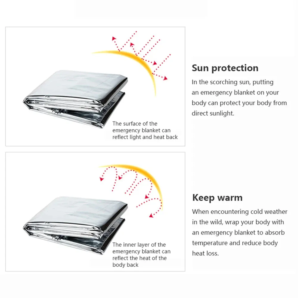 Emergency Foil Thermal Blanket - Essential Outdoor Survival Gear for Hypothermia Prevention