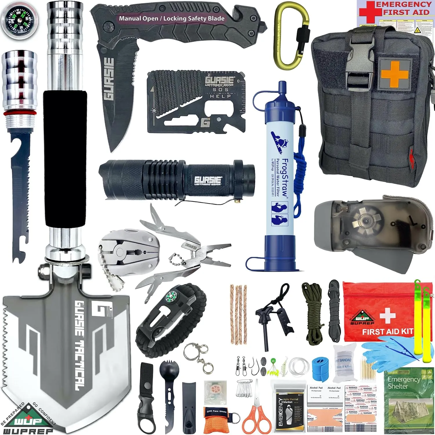 Emergency Survival First Aid Kit, Tactical Gear Bug Out Bag Best Men Gift Idea for Dad Camping Backpacking Hunting RV Travel Car Truck Boat Cool Gadget Stuff Prepper Equipment Accessories Supplies ACU