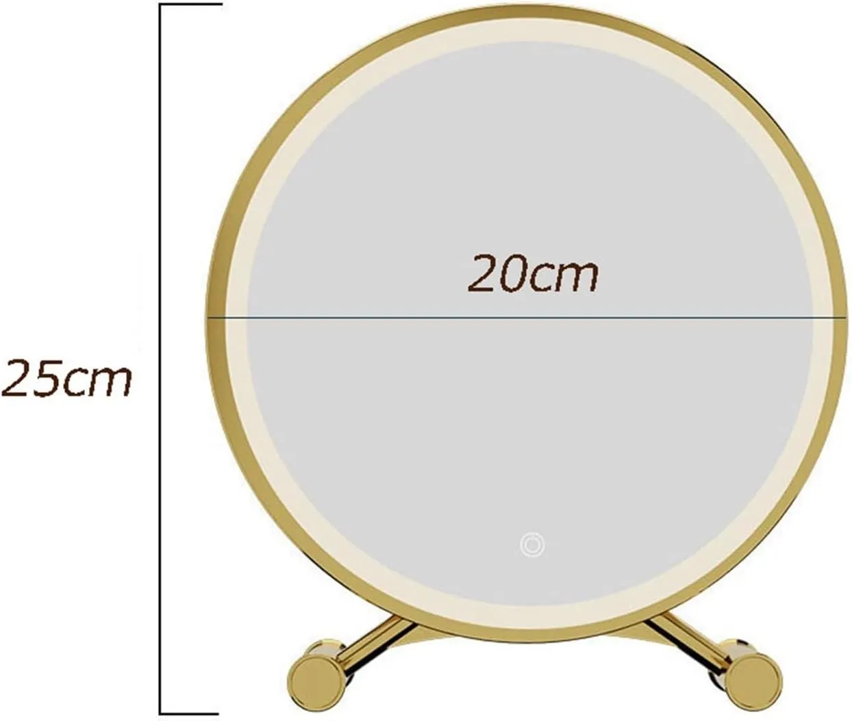 Espejo Desktop Smart Led Makeup Mirror with Lights Girls Bedroom Dressing Table Mirror Student Dormitory Desktop Makeup Mirror Makeup Mirror(Small)