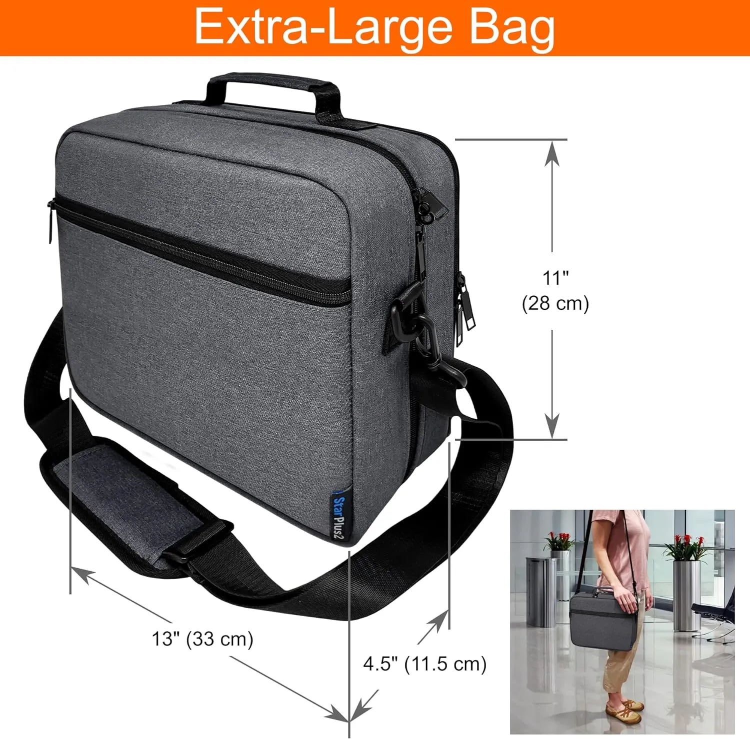 Extra-Large Pill Bottle Organizer, Medicine Bag, Carrier for Medications, Vitamins, and Medical Supplies - Modular Travel Medicine Organizer and Home Storage Med Bag - Dark Gray (with Lock)