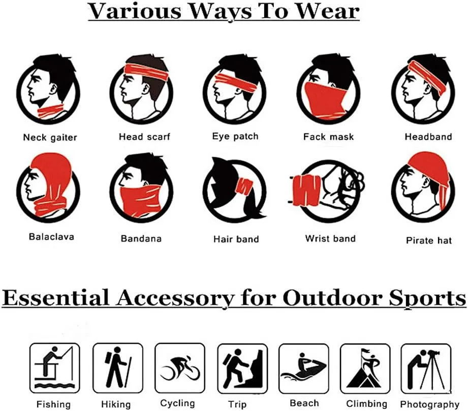 Face Mask Neck Gaiter Bandana Scarf, UV Protection Dust-proof Headband Balaclava