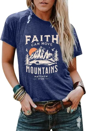 Faith Can Move Mountains Matthew Tank Tops Women Outdoor Hiking Shirt Tops Adventure Sleeveless Camping Tank Tops