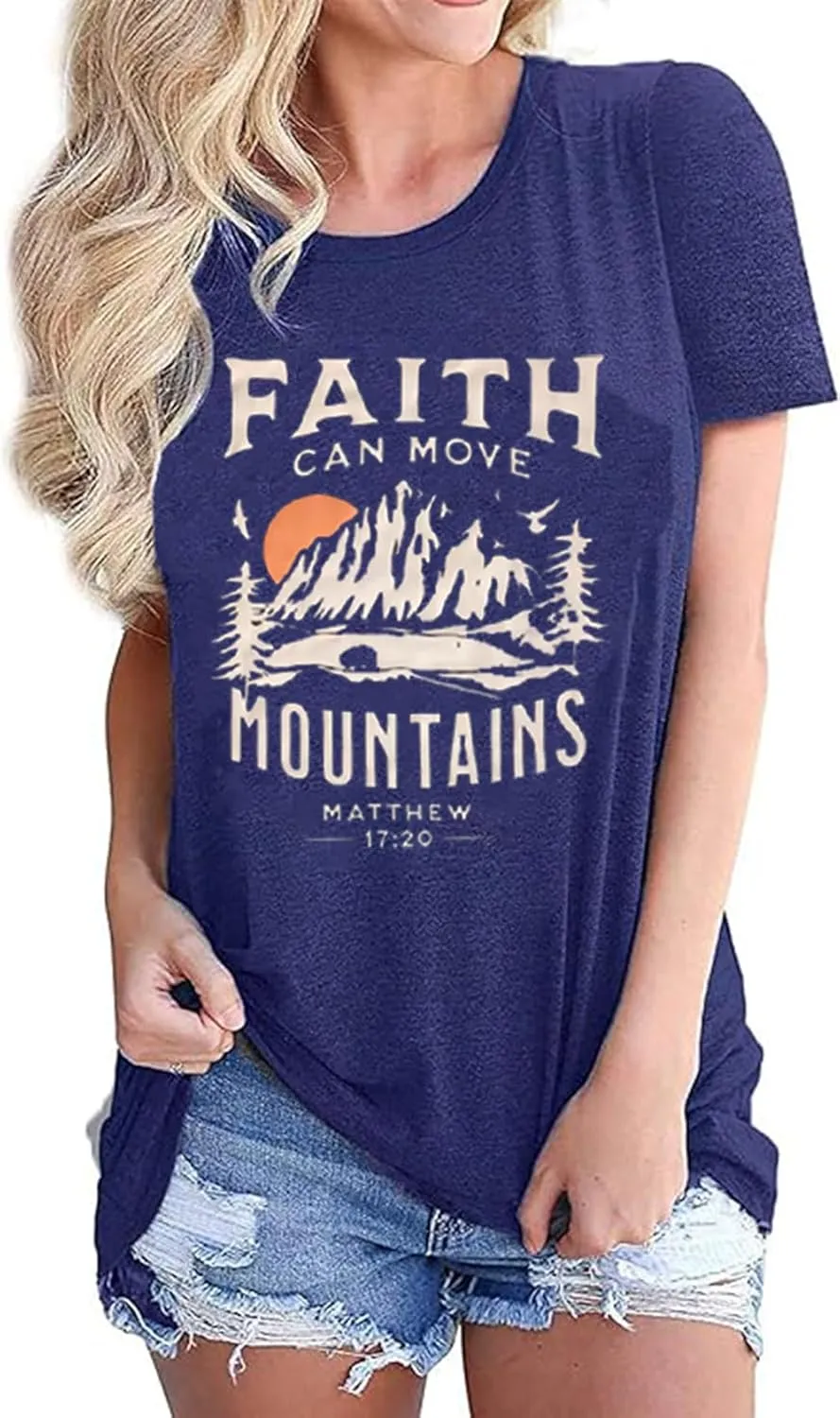 Faith Can Move Mountains Matthew Tank Tops Women Outdoor Hiking Shirt Tops Adventure Sleeveless Camping Tank Tops