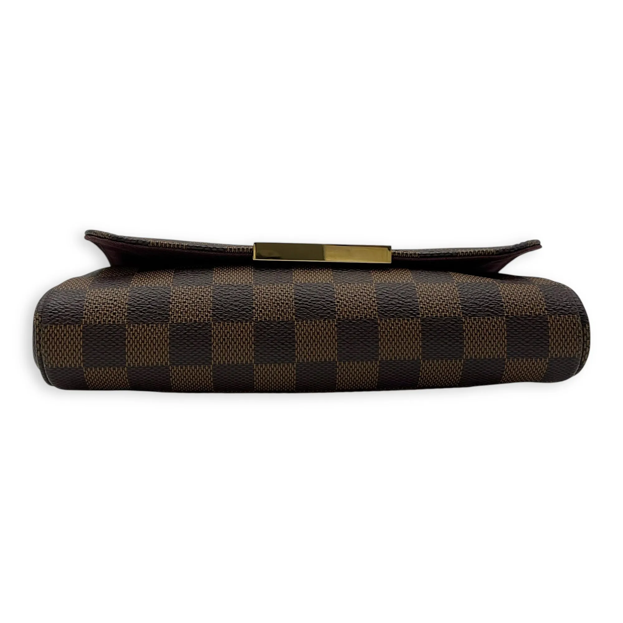 Favourite PM Brown Crossbody Bag in Coated Canvas, Gold hardware