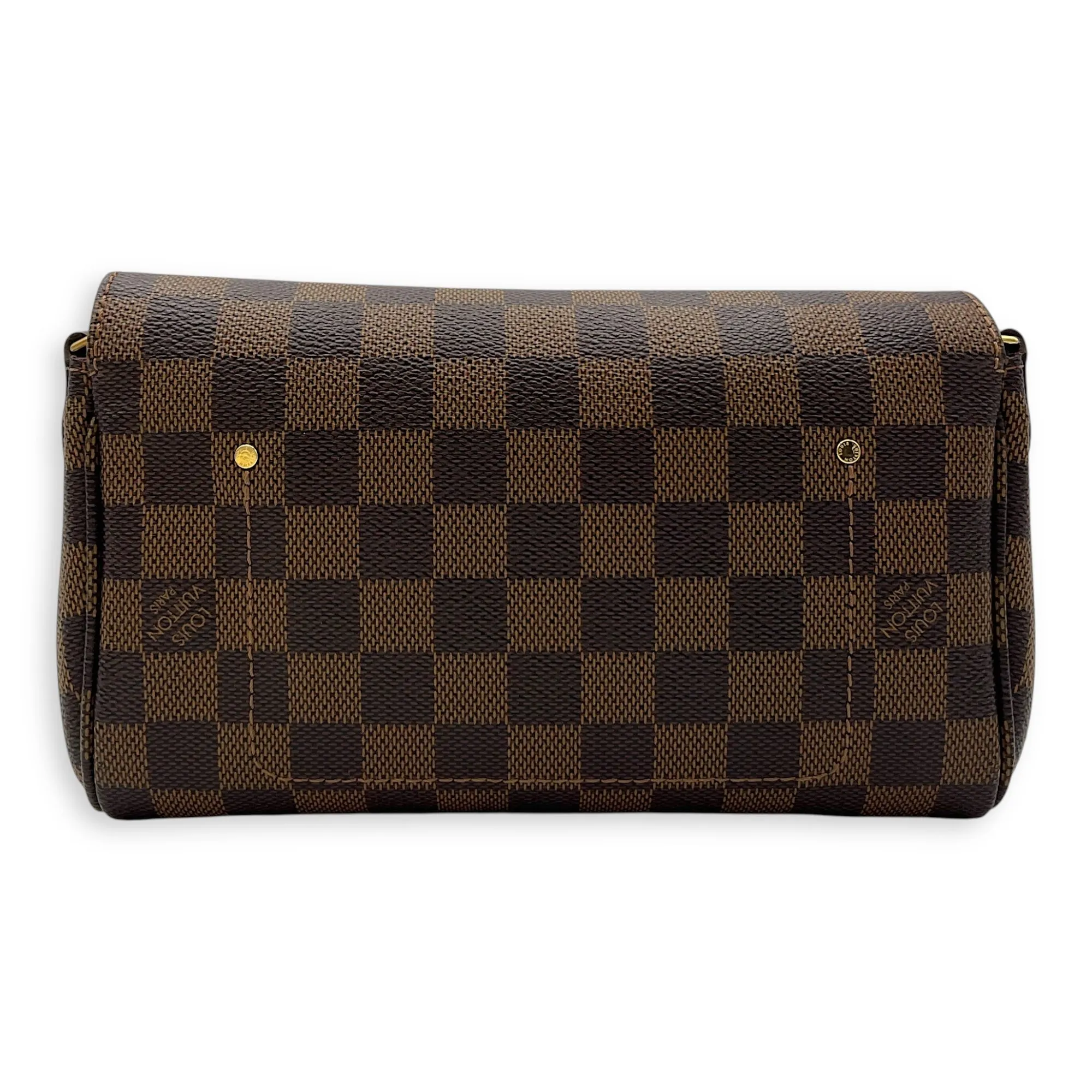 Favourite PM Brown Crossbody Bag in Coated Canvas, Gold hardware