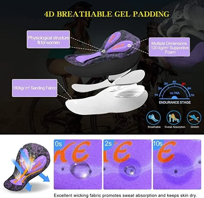 FEIXIANG Cycling Underwear for Women, 4D Padded Bike Bicycle Shorts Cycle Biking Riding Undershorts MTB Mountain