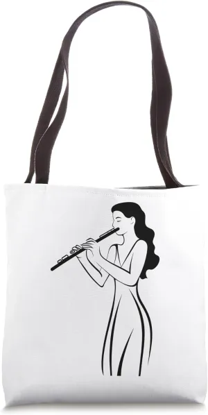 Female Flutist Flautist Flute Ensemble Tote Bag