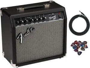 Fender Frontman 20G Guitar Combo Amplifier - Black Bundle with Cable and Austin Bazaar Exclusive 12-Pack Picks