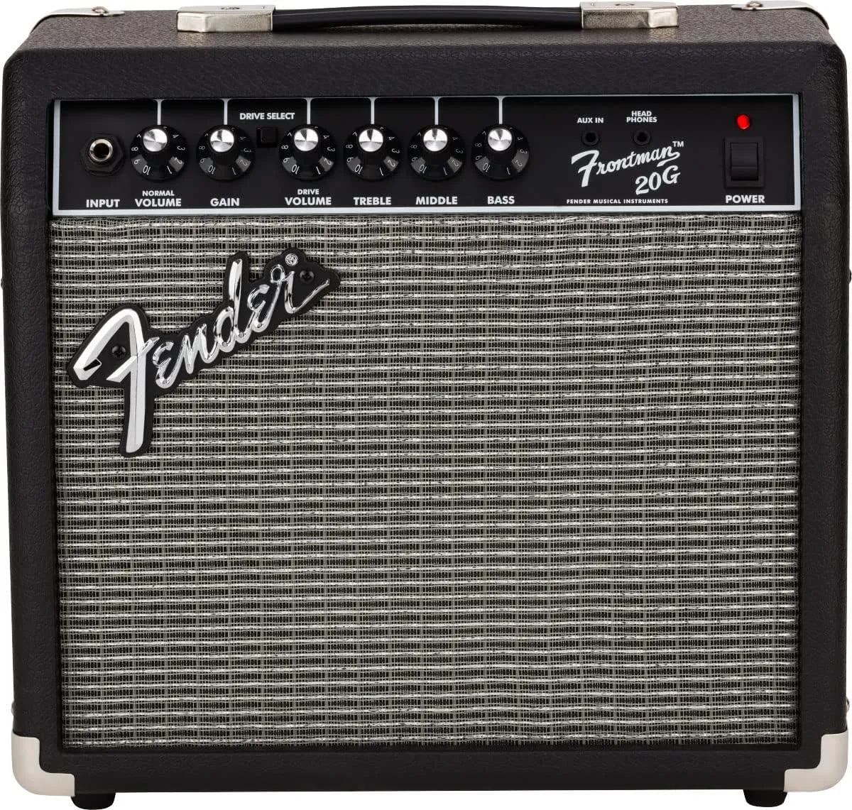 Fender Frontman 20G Guitar Combo Amplifier - Black Bundle with Cable and Austin Bazaar Exclusive 12-Pack Picks
