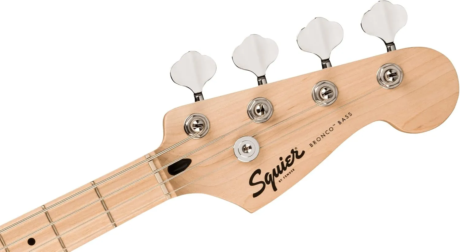 Fender Squier Sonic Bronco Bass Guitar, Maple Fingerboard - Arctic White Bundle with Tuner, Strap, and Austin Bazaar Instructional DVD