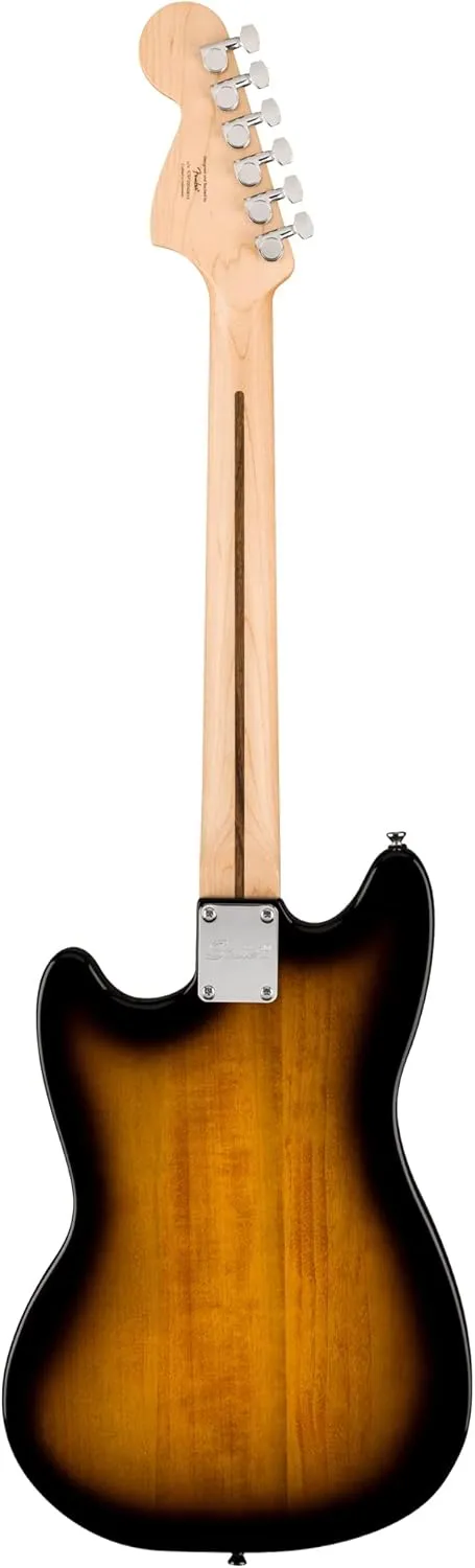 Fender Squier Sonic Mustang, Maple Fingerboard, SS Electric Guitar Bundle with Frontman 10G Amplifier, Guitar Cable, Tuner, Guitar Strap, Picks, and Austin Bazaar Instructional DVD - 2-Color Sunburst