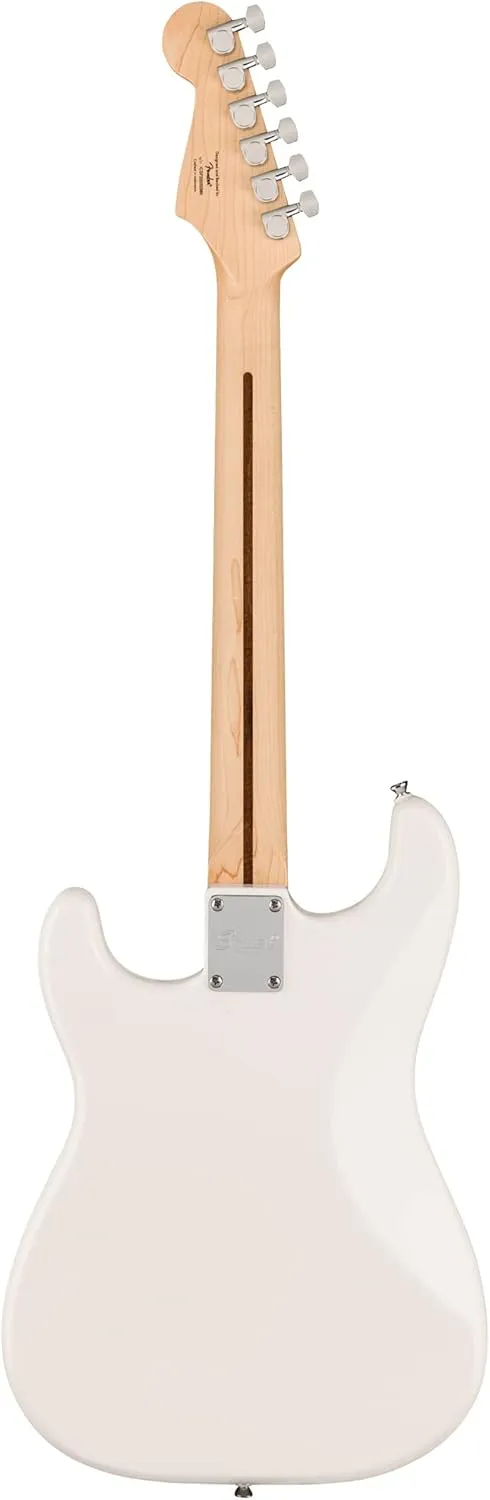 Fender Squier Sonic Stratocaster HT - Arctic White Bundle with Amplifier, Instrument Cable, Tuner, Strap, Picks, and Austin Bazaar Instructional DVD