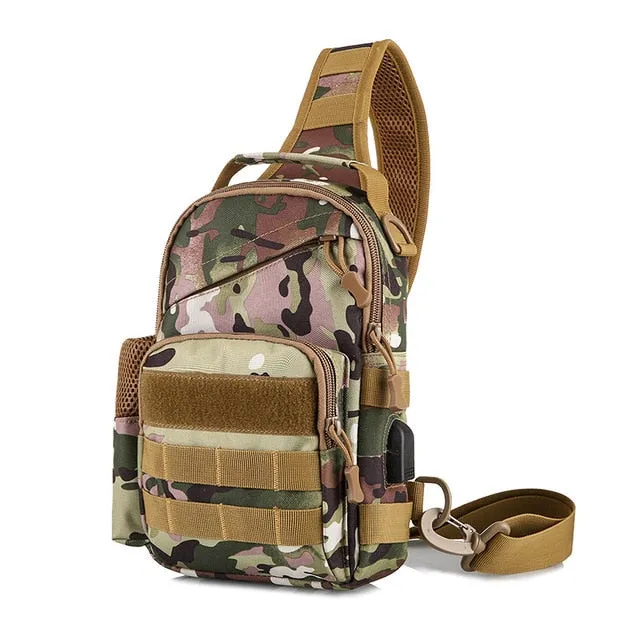 Fishing Military Tactical Army USB Travel Shoulder Sport Backpack Chest Sling Bag Hiking Energy-efficient Camping Holiday sale XA177A Bags Bag Outdoor Camping