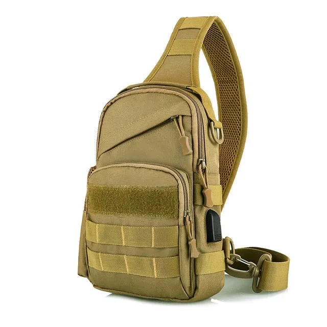 Fishing Military Tactical Army USB Travel Shoulder Sport Backpack Chest Sling Bag Hiking Energy-efficient Camping Holiday sale XA177A Bags Bag Outdoor Camping