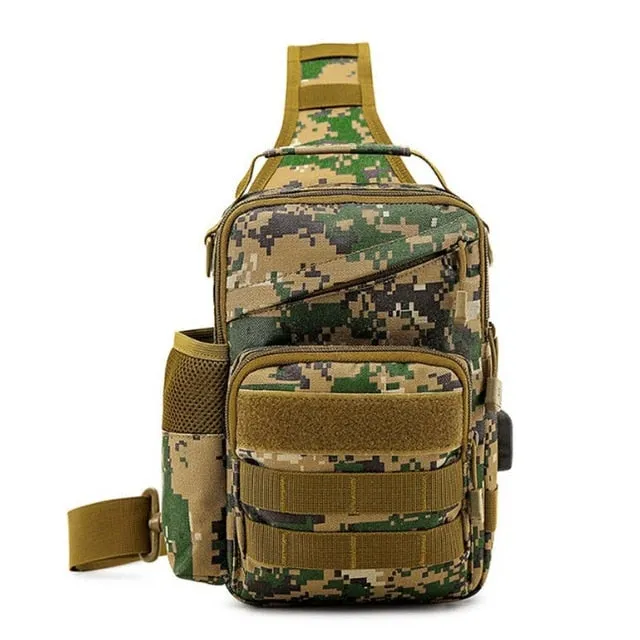 Fishing Military Tactical Army USB Travel Shoulder Sport Backpack Chest Sling Bag Hiking Energy-efficient Camping Holiday sale XA177A Bags Bag Outdoor Camping