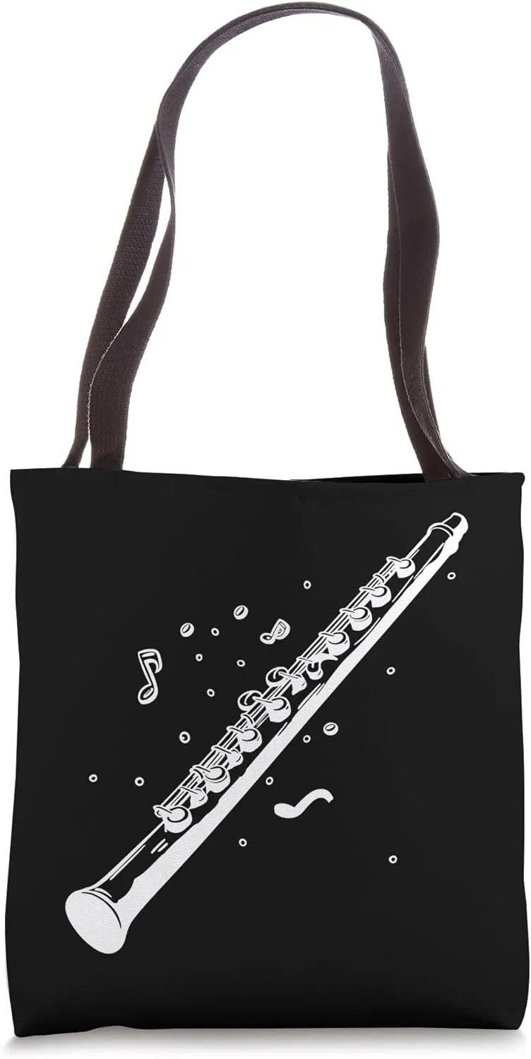 Flute Drawing Woodwind Instrument Tote Bag