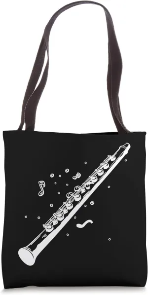 Flute Drawing Woodwind Instrument Tote Bag
