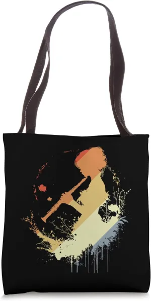 Flute Girl Vintage Look Recorder for Girls Tote Bag