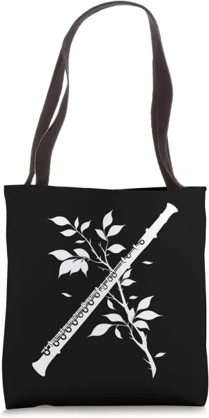 Flute Graphic Woodwind Instrument Orchestra Tote Bag