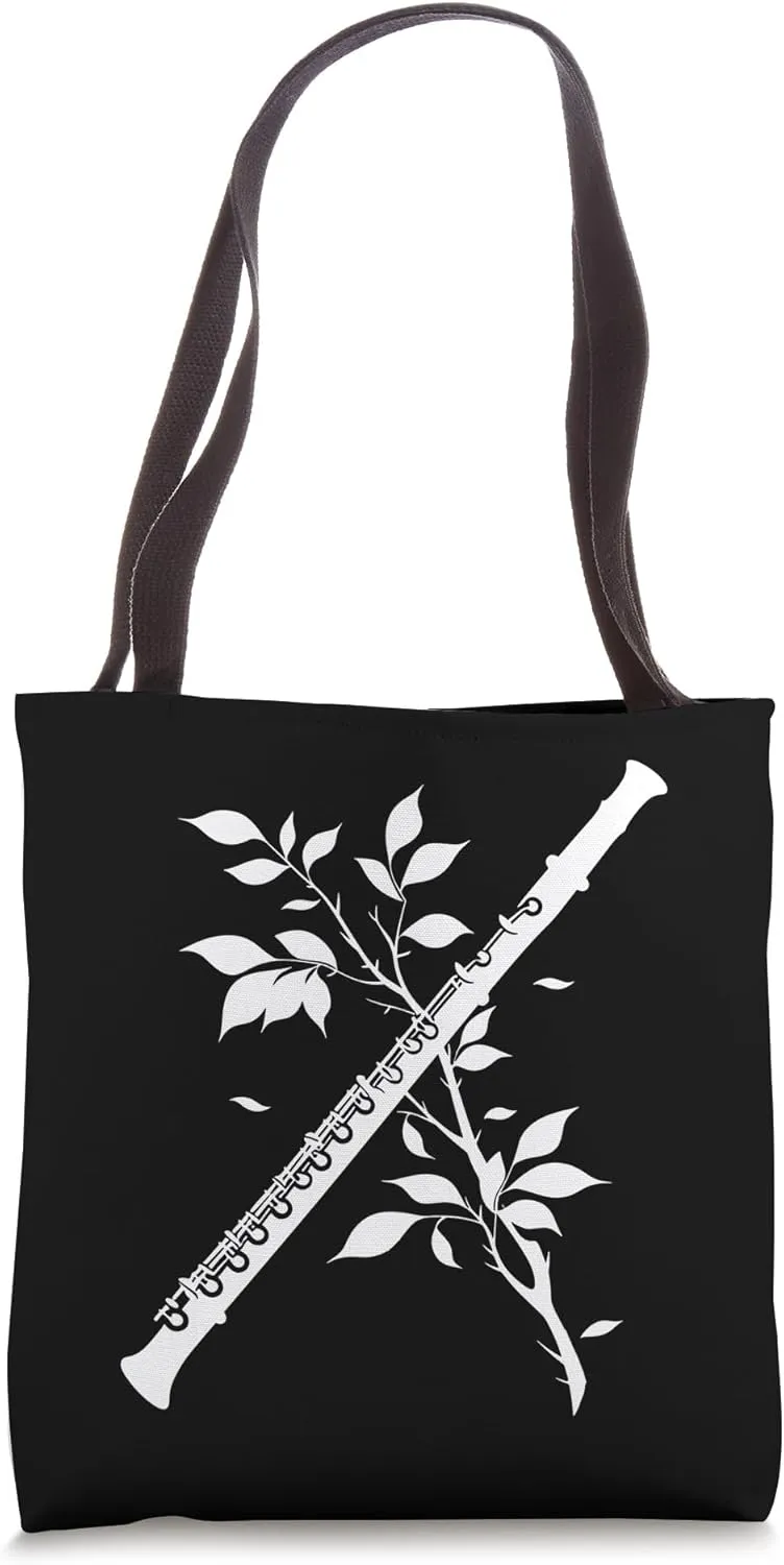 Flute Graphic Woodwind Instrument Orchestra Tote Bag