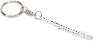 Flute Keychain, Mini Flute Key Music Keychain Ring Musical Instrument Ornament Musical Instrument Keychain for Backpack Car Key Chain Decoration Keyrings Keychains