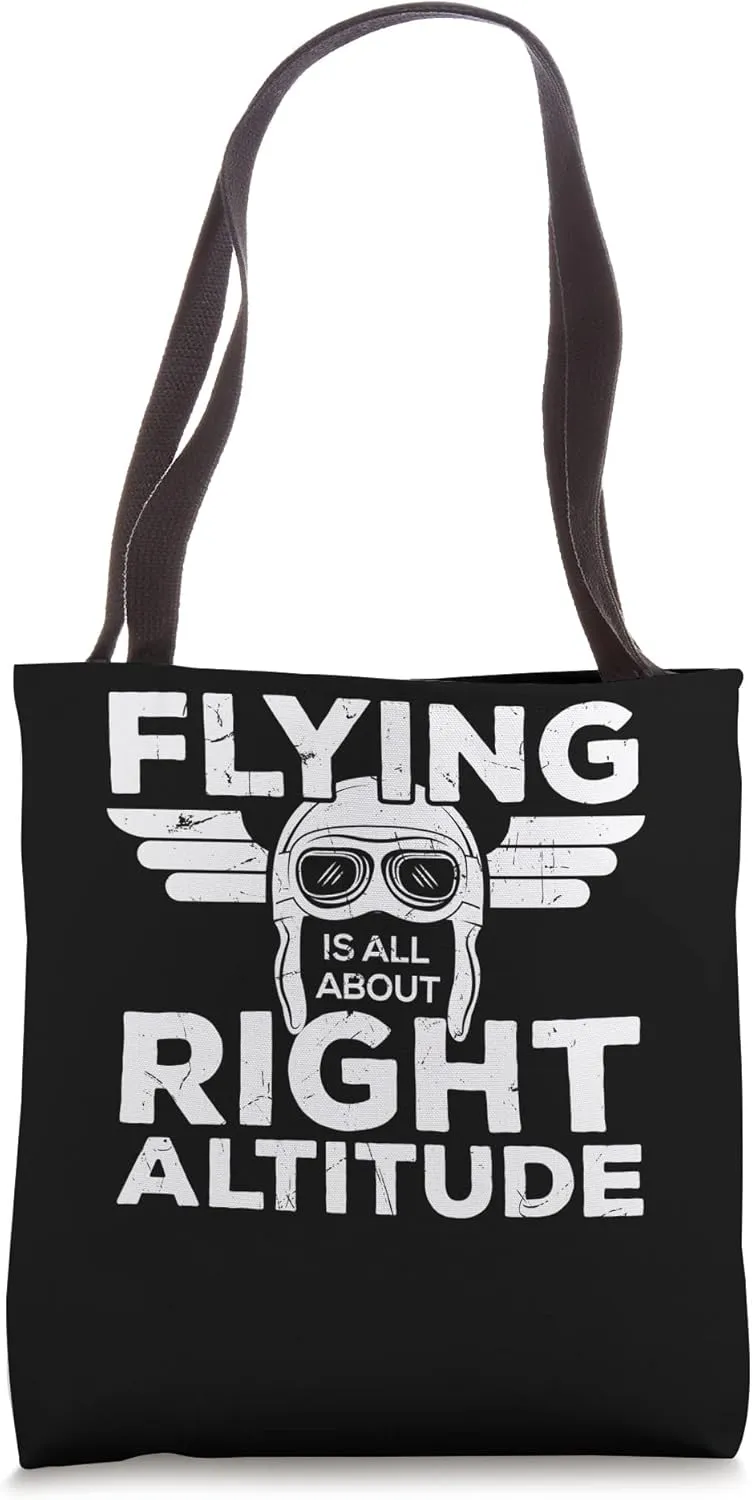 Flying All About Right Altitude Pun Student Pilots Tote Bag
