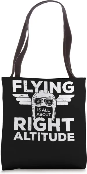 Flying All About Right Altitude Pun Student Pilots Tote Bag