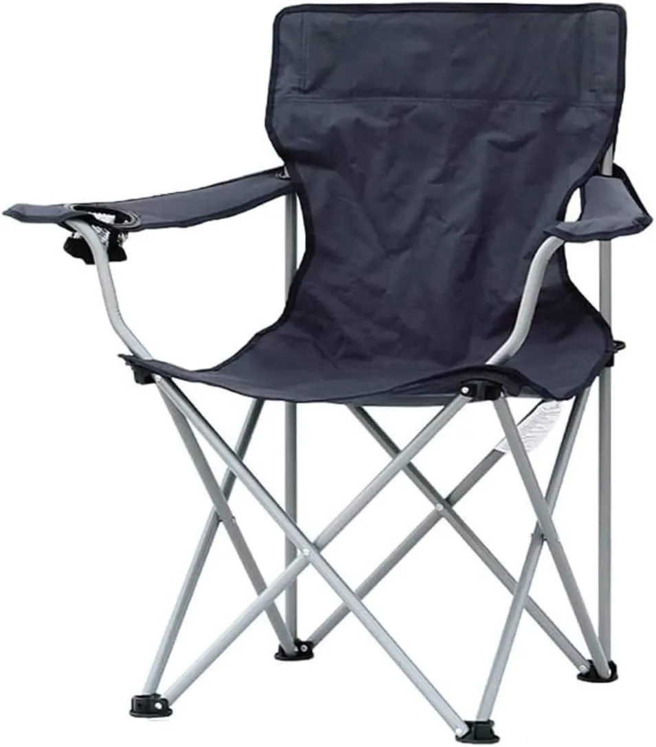 Folding Chairs Outdoor Padded Camping Chairs Outdoor Folding Armchair with Cup Holder Beach Fishing Chair Portable Leisure High Backrest Chair Hiking Lawn Beach