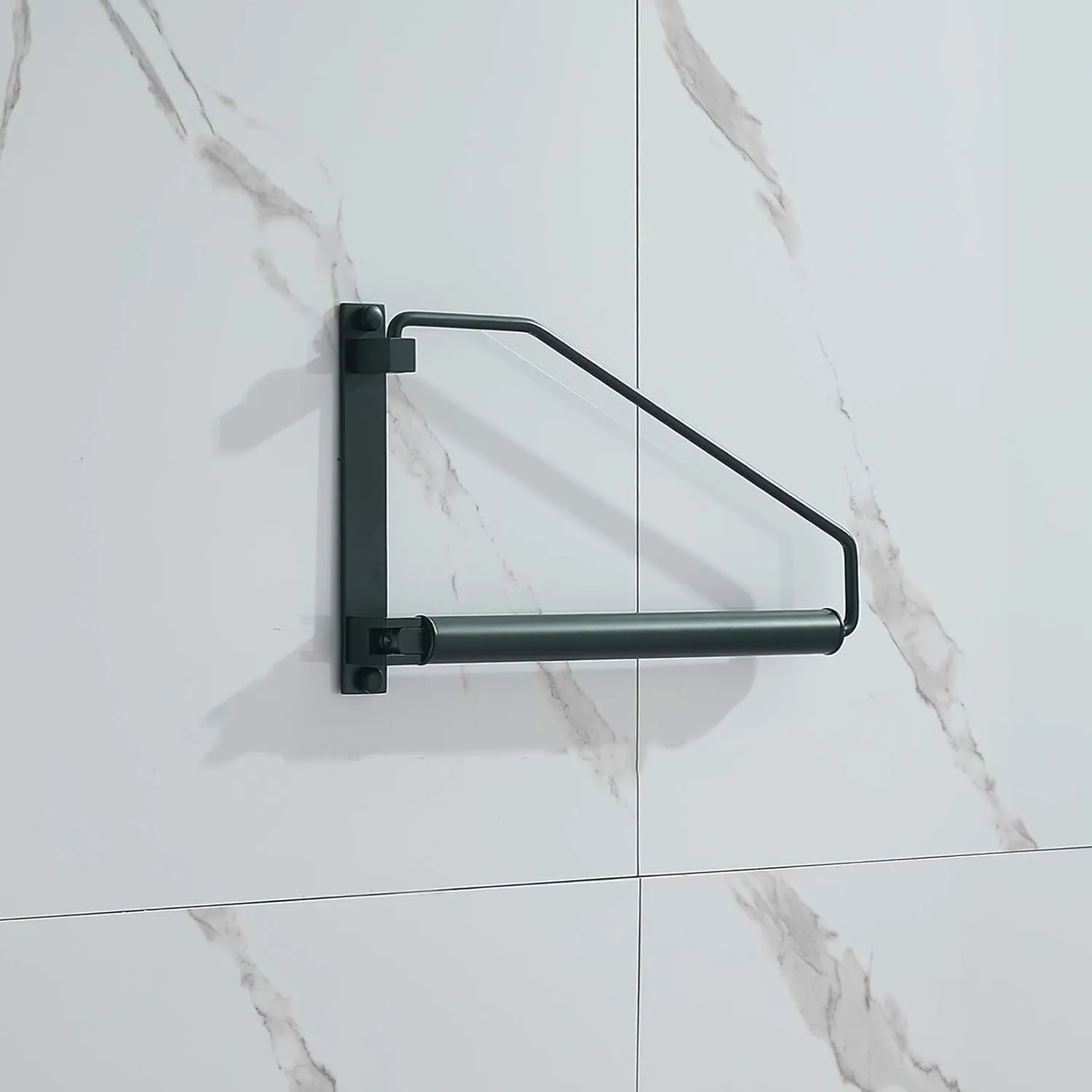 Folding Clothes Hanger Rack, Wall Mounted Laundry Racks for Drying Clothes,Swing Clothing Hanging System Drying Closet Storage Organizer Black