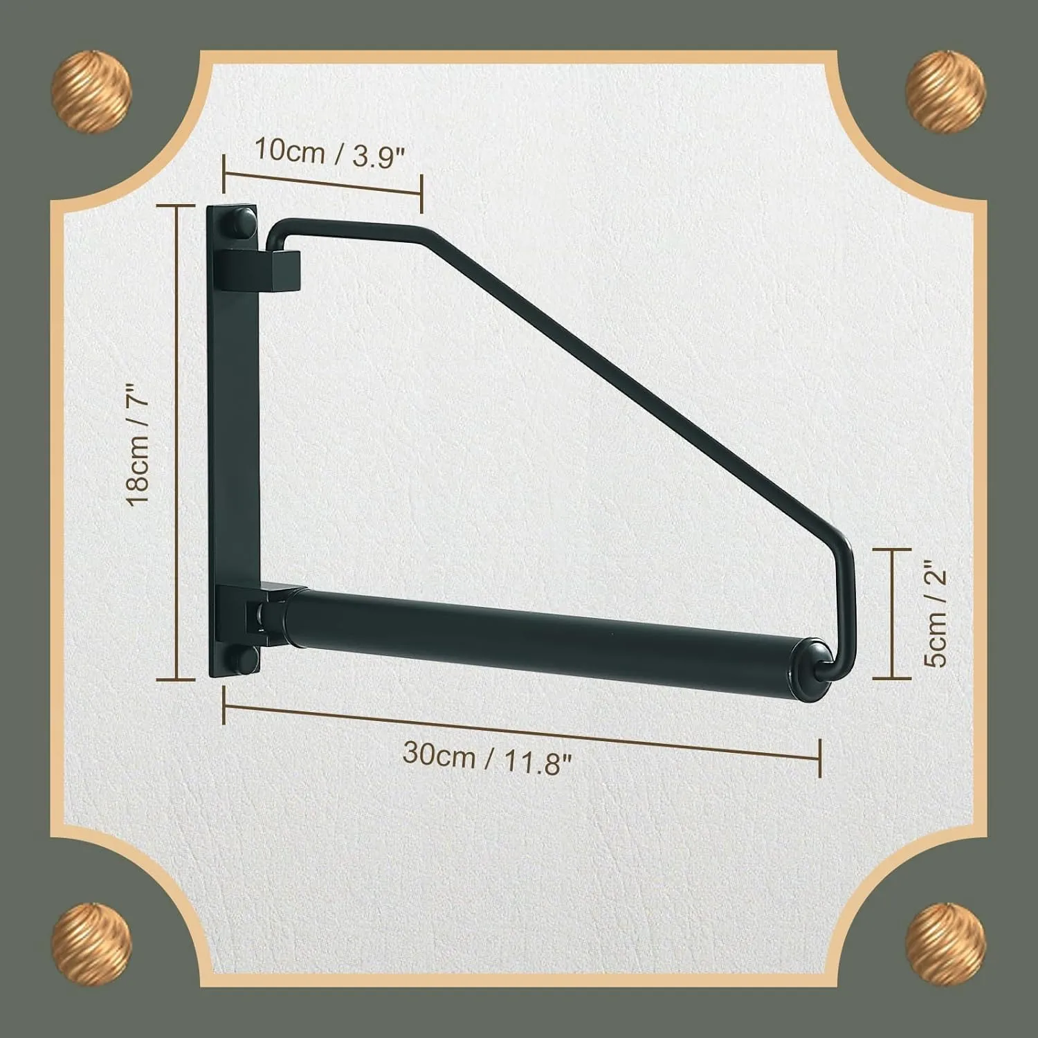 Folding Clothes Hanger Rack, Wall Mounted Laundry Racks for Drying Clothes,Swing Clothing Hanging System Drying Closet Storage Organizer Black