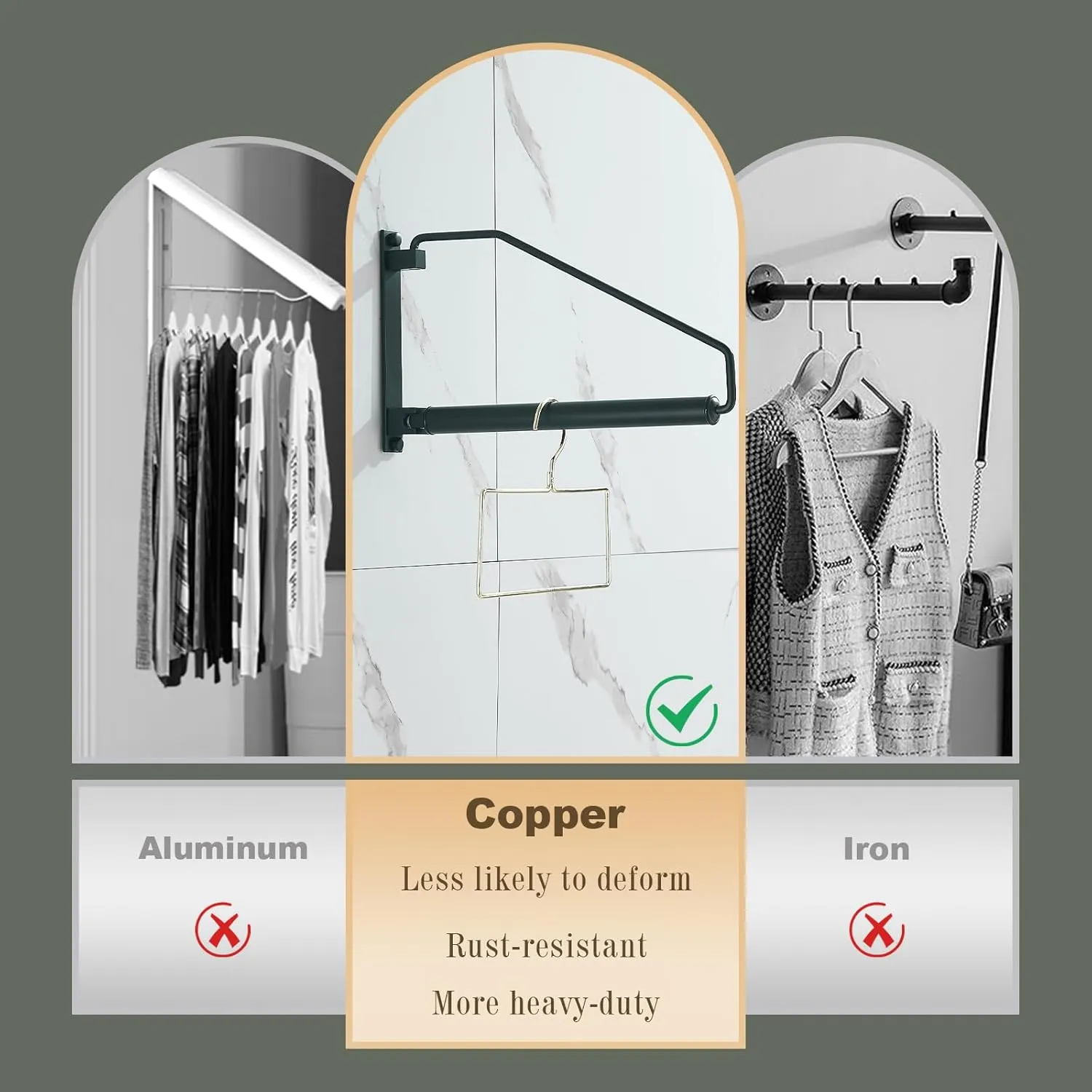 Folding Clothes Hanger Rack, Wall Mounted Laundry Racks for Drying Clothes,Swing Clothing Hanging System Drying Closet Storage Organizer Black