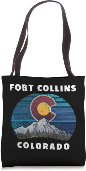 Fort Collins Colorado Flag Mountain Styled Fort Collins Tote Bag