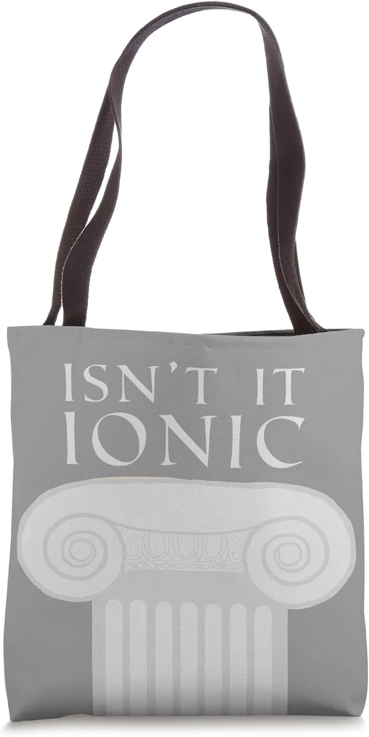 Funny Architecture, Ionic Greek Column Tote Bag