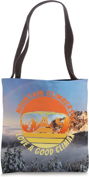 Funny Mountain Climbers Love A Good Climax Adult Humor Tote Bag
